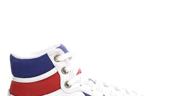 Bílo-červeno-modré kotníčkové tenisky Converse