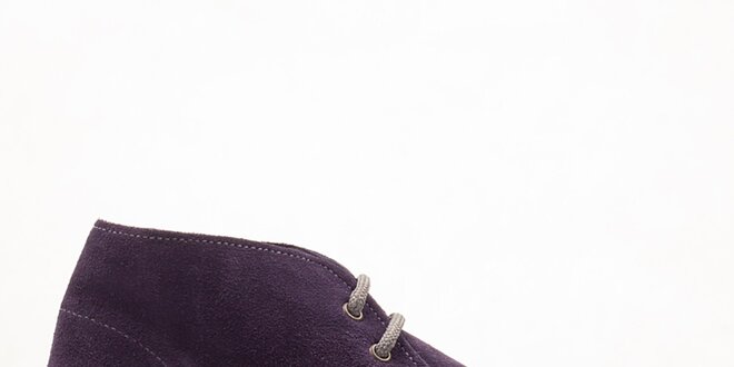 Dámské fialové kotníkové boty s tkaničkami Roamers