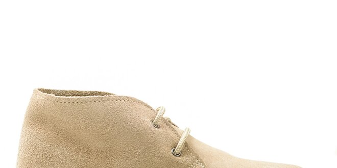 Dámské béžové kotníkové boty s tkaničkami Roamers