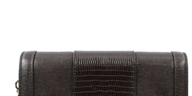 Dámská kaštanově hnědá peněženka z kůže DKNY