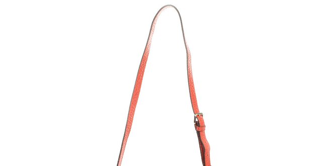 Dámská menší kožená kabelka v oranžové barvě DKNY