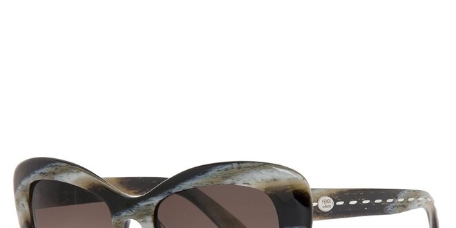 Dámské černošedé sluneční brýle fendi s marmorovanou strukturou
