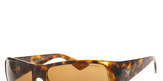 Pánské hnědé želvovinové sluneční brýle Emporio Armani
