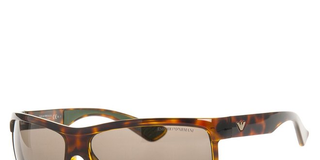 Pánské hnědé želvovinové sluneční brýle Emporio Armani