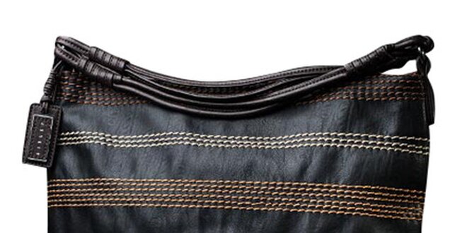 Dámská černá kabelka s kontrastním prošíváním Sisley