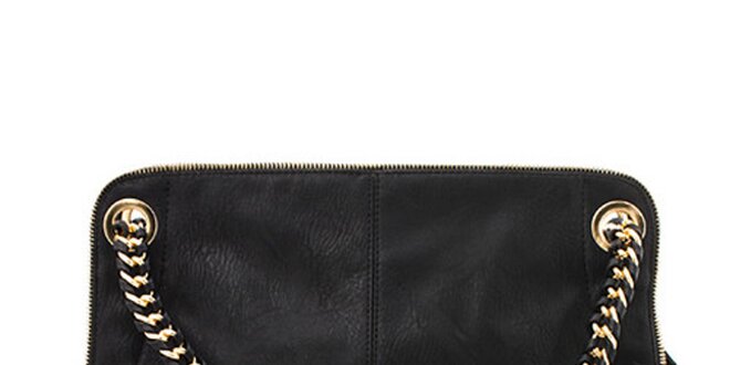 Dámská černá kabelka s kombinovaným poutkem Sisley