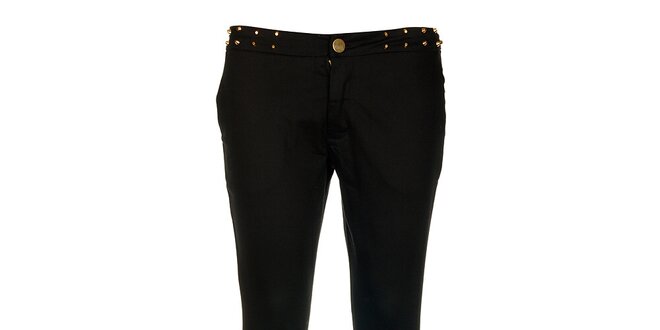 Dámské černé kalhoty Victoria Look s kovovými cvoky