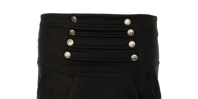 Dámská černá sukně Victoria Look s kovovými knoflíčky