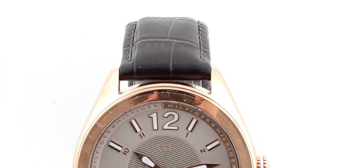 Dámské hodinky se vzorovaným koženým řemínkem Tommy Hilfiger