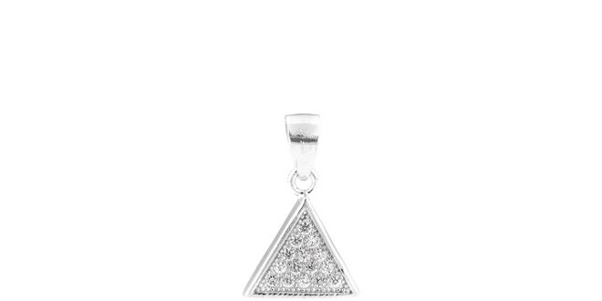 Dámské stříbrné náušnice a přívěsek ve tvaru trojúhelníku Venetta
