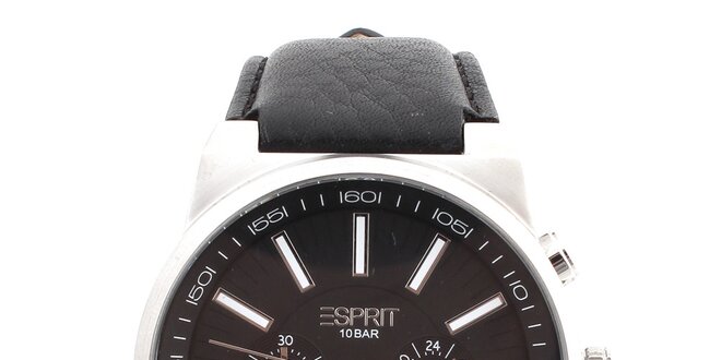 Pánské hodinky s kulatým tmavým ciferníkem Esprit