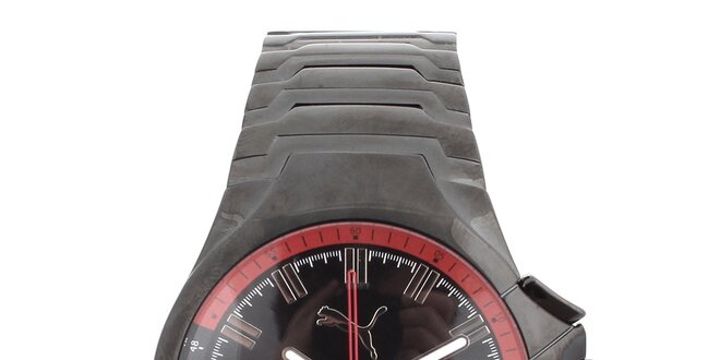 Pánské černé hodinky s chronografem Puma