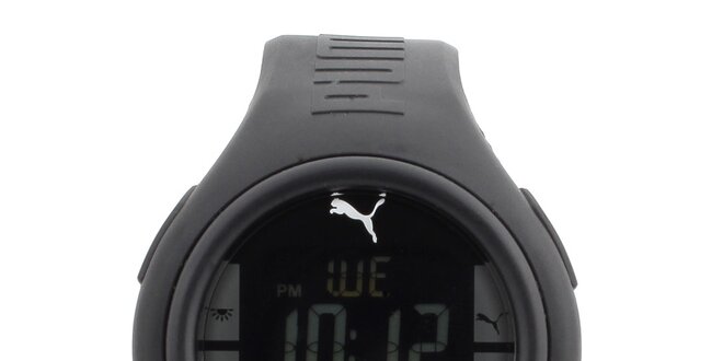 Digitální černé hodinky s měřením srdečního tepu Puma