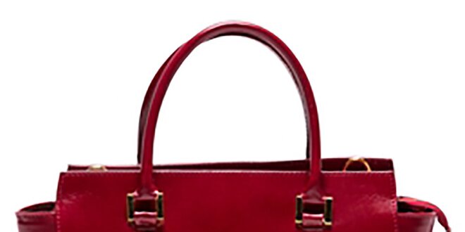 Dámská kožená červená kabelka se zipovou kapsičkou Mangotti