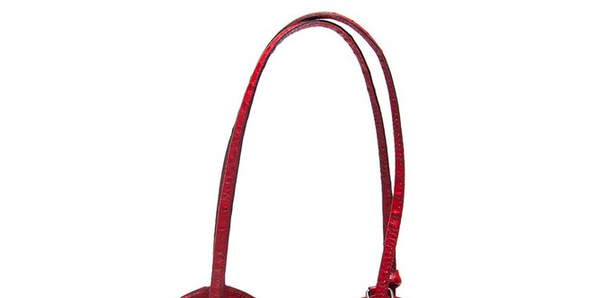 Dámská červená kabelka s krokodýlím motivem Mangotti