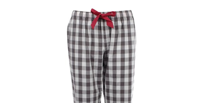 Dámské pyžamové kalhoty s kostkovaným vzorem a mašlí Tommy Hilfiger