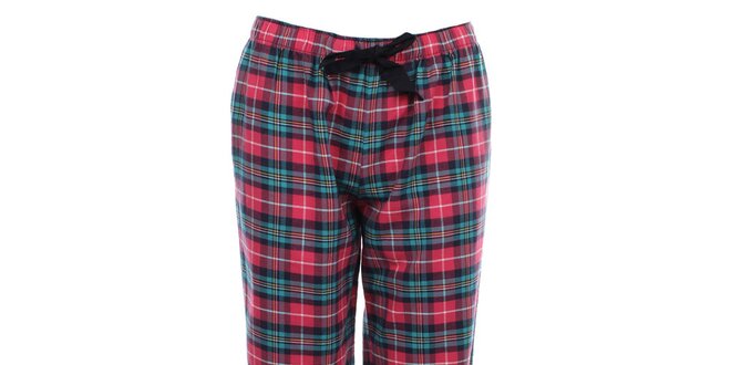 Dámské růžově kárované pyžamové kalhoty Tommy Hilfiger