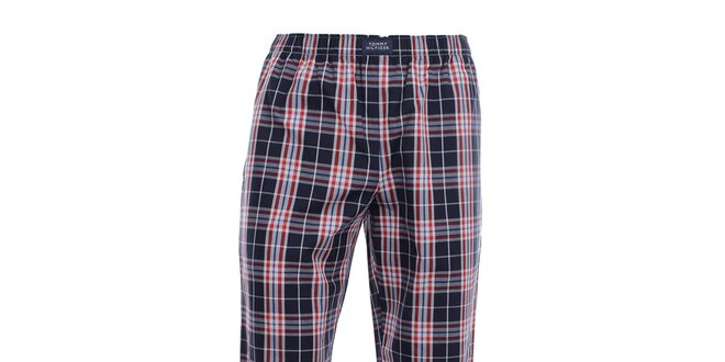Pánské modro-červené kárované pyžamové kalhoty Tommy Hilfiger
