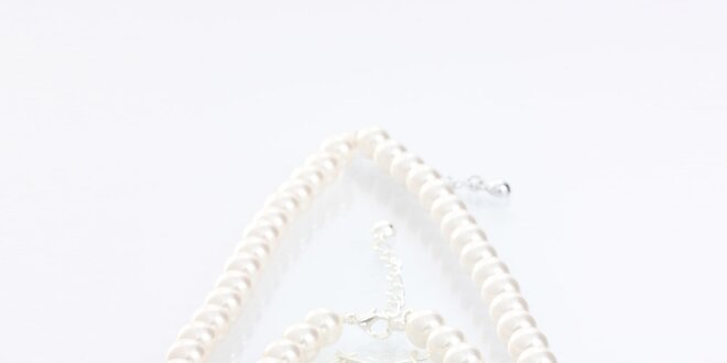 Perličkový set Laura Bruni - náhrdelník, náramek a náušnice