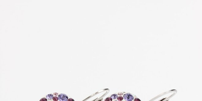 Dámské náušnice s fialovými krystaly Laura Bruni