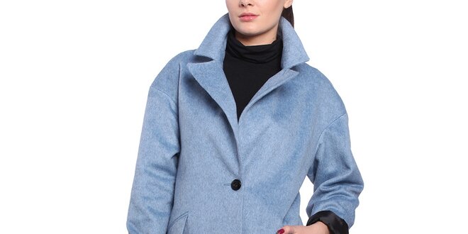 Dámský modrý oversized kabát Vera Ravenna