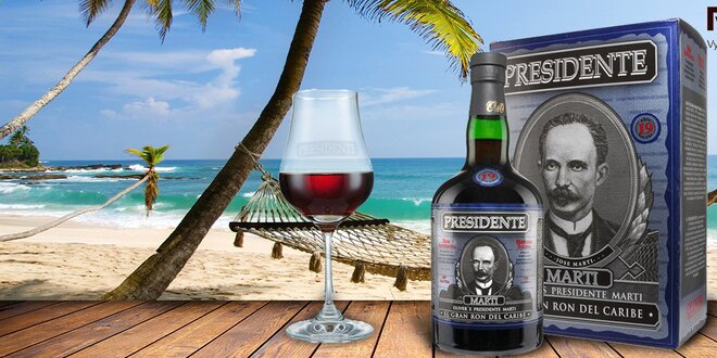 Prémiový dominikánský rum Presidente 19 Años