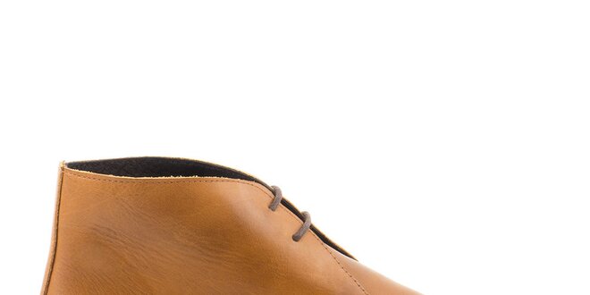 Dámské světle hnědé kotníkové boty s tkaničkou Daneris