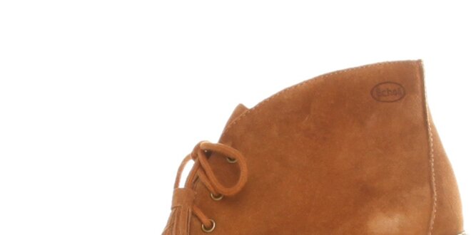 Dámské velbloudí šněrovací kotníkové boty Dr. Scholl s klínem