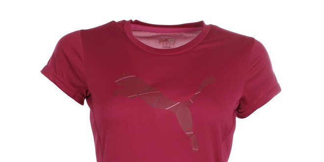 Dámské tmavě růžové fitness tričko Puma
