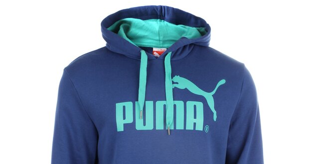 Pánská modrá mikina s kapucí Puma