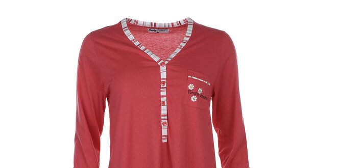 Dámská červená noční košile s kapsičkou Body International