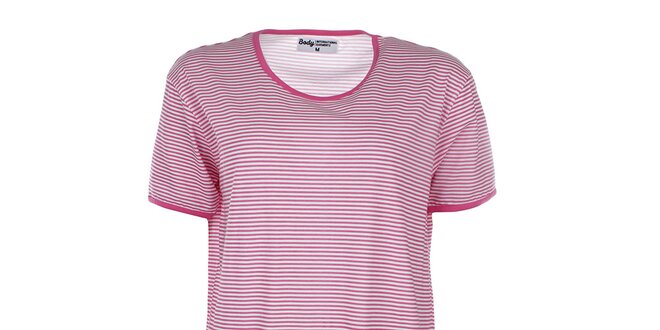 Dámská růžově pruhovaná noční košile Body International
