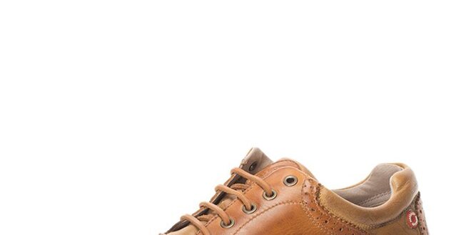 Pánské kožené boty v hnědé barvě Nobrand