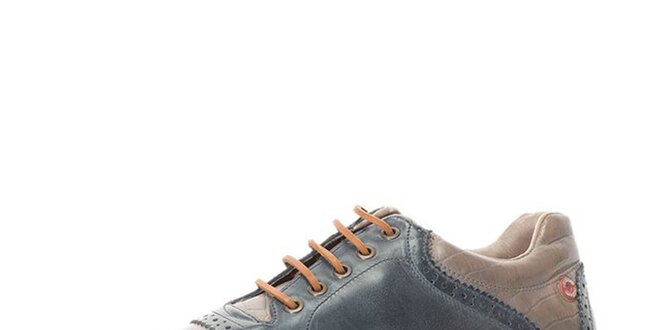 Pánské dvoubarevné kožené boty Nobrand