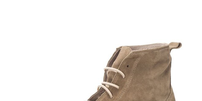 Pánské kožené kotníkové boty v šedo-béžovém odstínu Nobrand