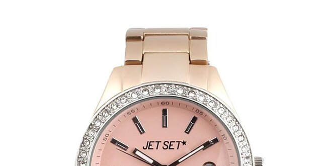 Dámské hodinky s růžovým ciferníkem Jet Set