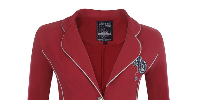 Dámské červené sako s kontrastním lemováním Giorgio Di Mare
