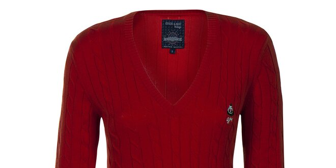 Dámský červený svetřík s plastickým vzorem Giorgio di Mare