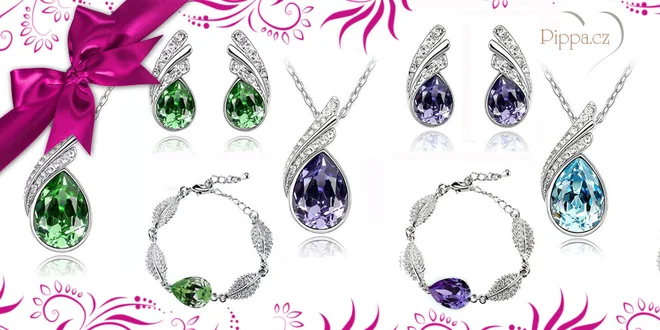3dílný set šperků s krystaly Swarovski