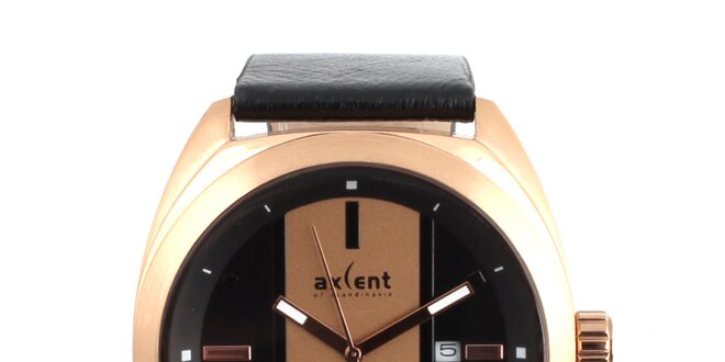 Pánské hodinky s koženým řemínkem Axcent