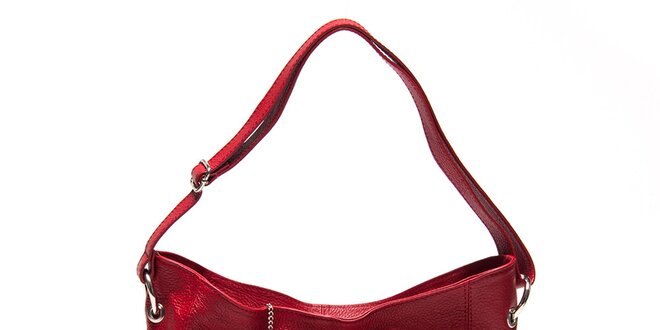 Dámská červená kabelka s pevným dnem Renata Corsi