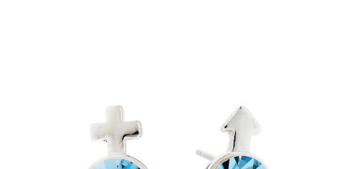 Dámské náušnice s modrými krystaly Fifi Ange