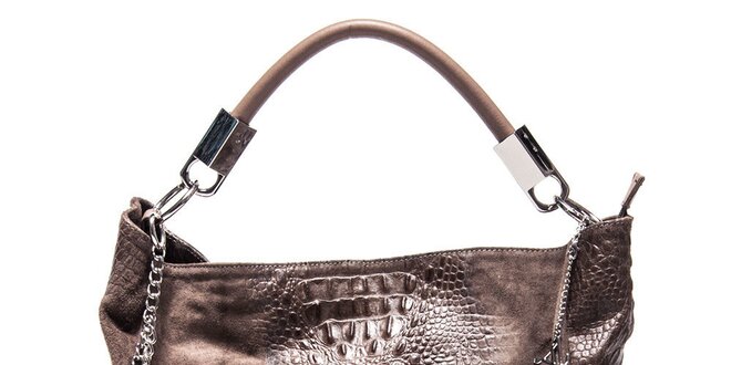 Dámská kožená kabelka s motivem krokodýlí kůže Luisa Vannini