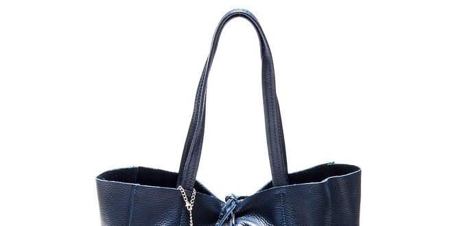 Dámská akvamarínově modrá kožená kabelka Luisa Vannini