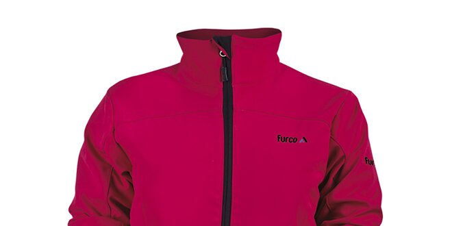 Dámská červená softshellová bunda s límcem Furco