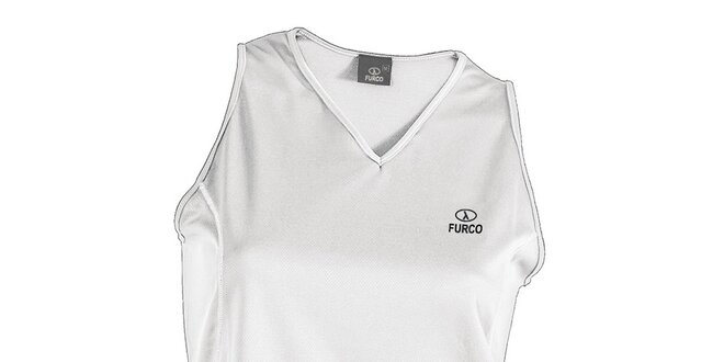Dámské bílé funkční tričko bez rukávů Furco