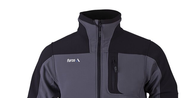 Pánská šedo-černá softshellová bunda Furco