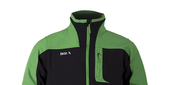 Pánská zeleno-černá softshellová bunda Furco