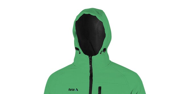 Pánská zelená softshellová bunda s kapucí Furco
