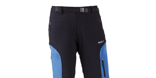 Pánské černé outdoorové kalhoty s modrými prvky Furco